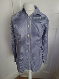 Mens Charles Tyrwhitt Size 15" Blue Check Long Sleeved Shirt
