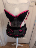 Closers 14-16 Pink Black Lacey Bra Padded And Wired