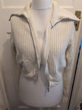 Collusion 6 Knit Zipped Long Sleeve Cardigan Cream