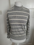 Ladies The Lounge Edit Size 6 Grey And White Striped Jumper