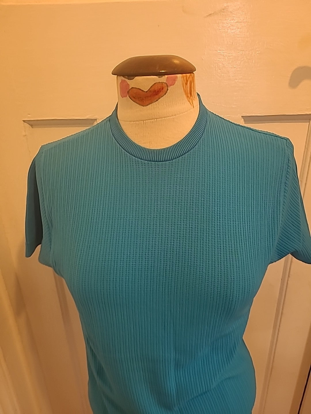 Ladies Small Turquoise Top Short Sleeved