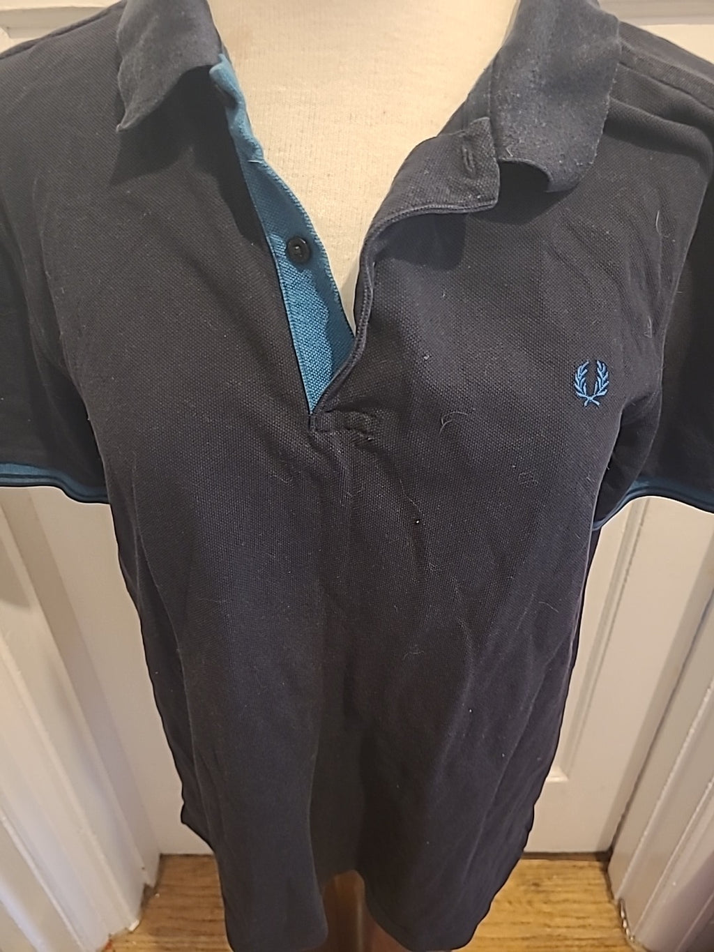 Mens Fred Perry Size Large Black Short Sleeved Polo Shirt