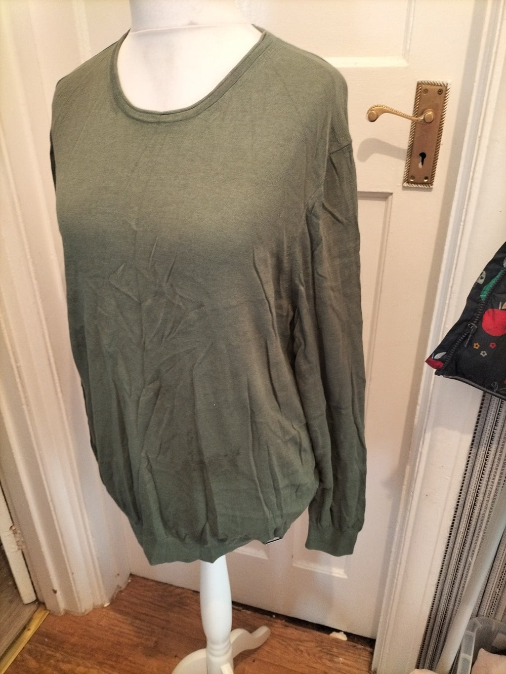 Mens Bugatti Size XL Bottle Green Long Sleeve Top