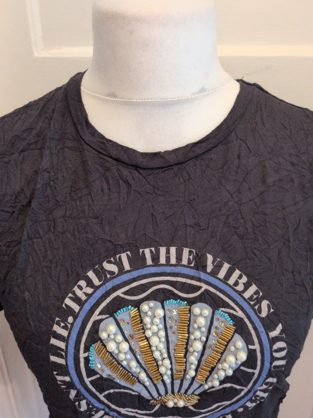 Stradivarius Medium Black Print T-shirt Short Sleeve