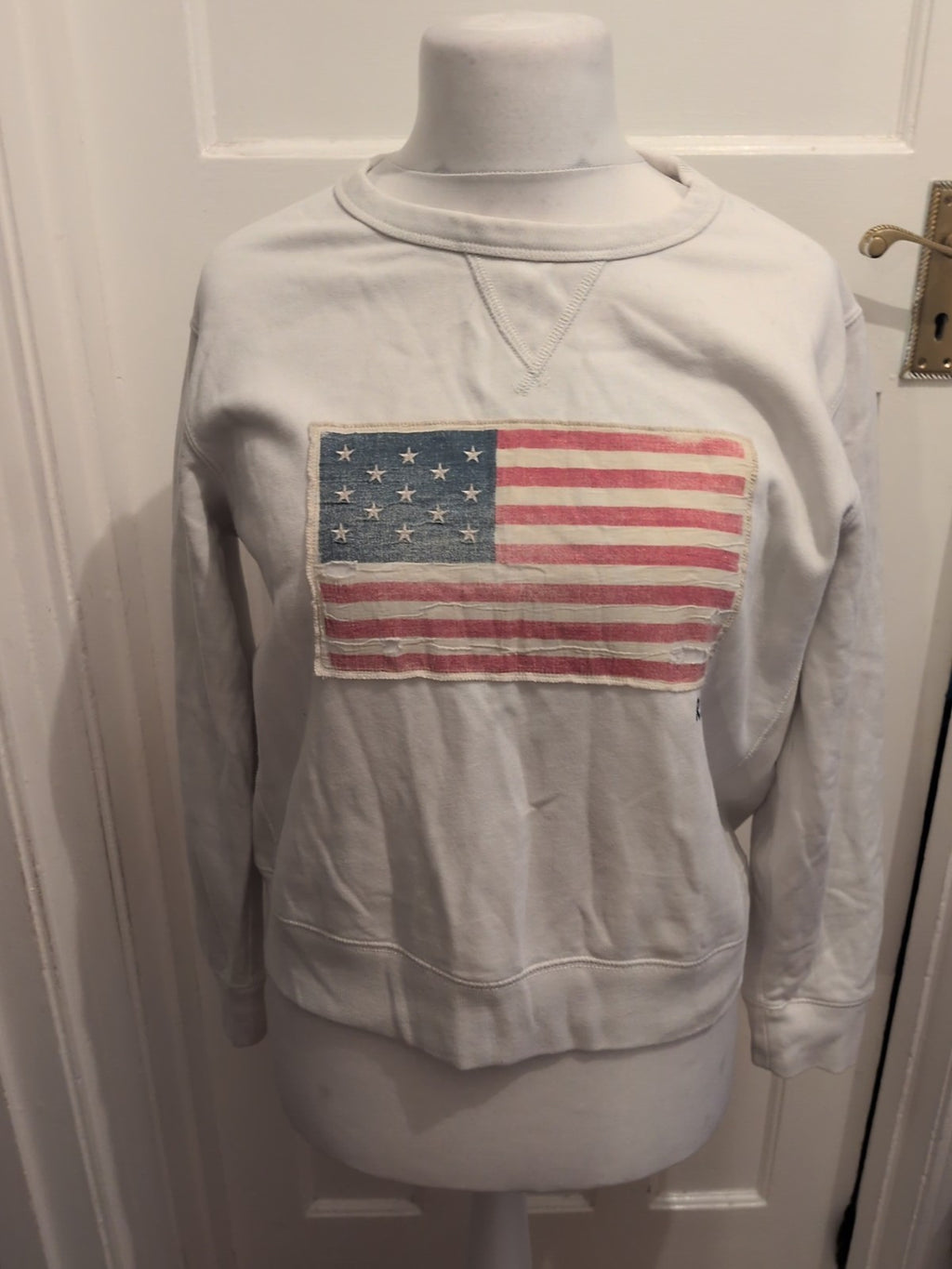 Ralph Lauren XL White USA Print Jumper