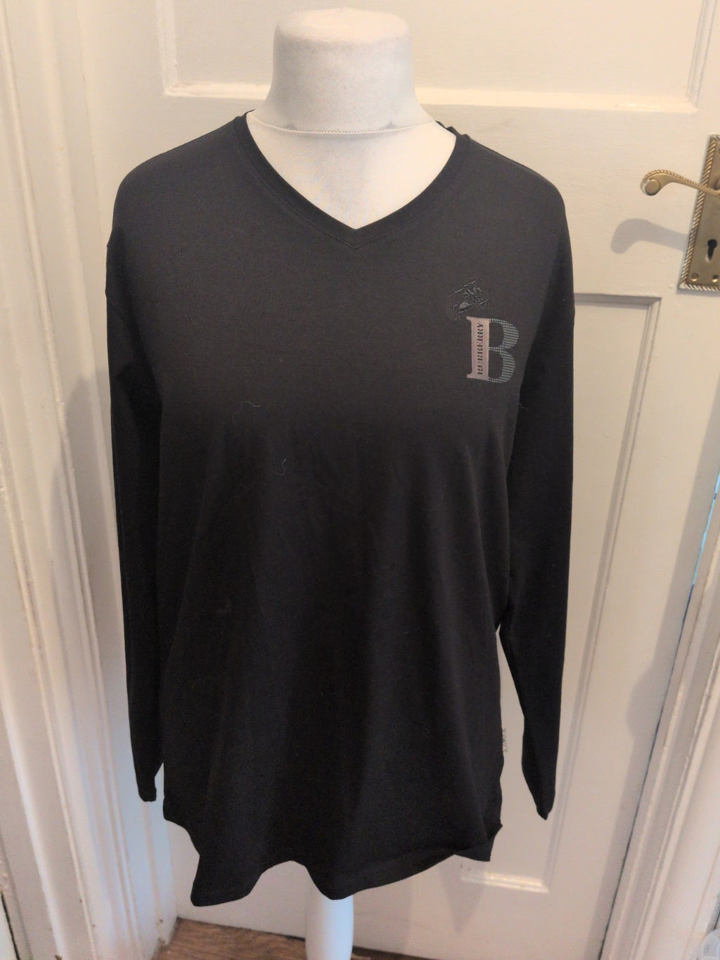 Brand New Burberry 3XL Black Long Sleeve T-shirt