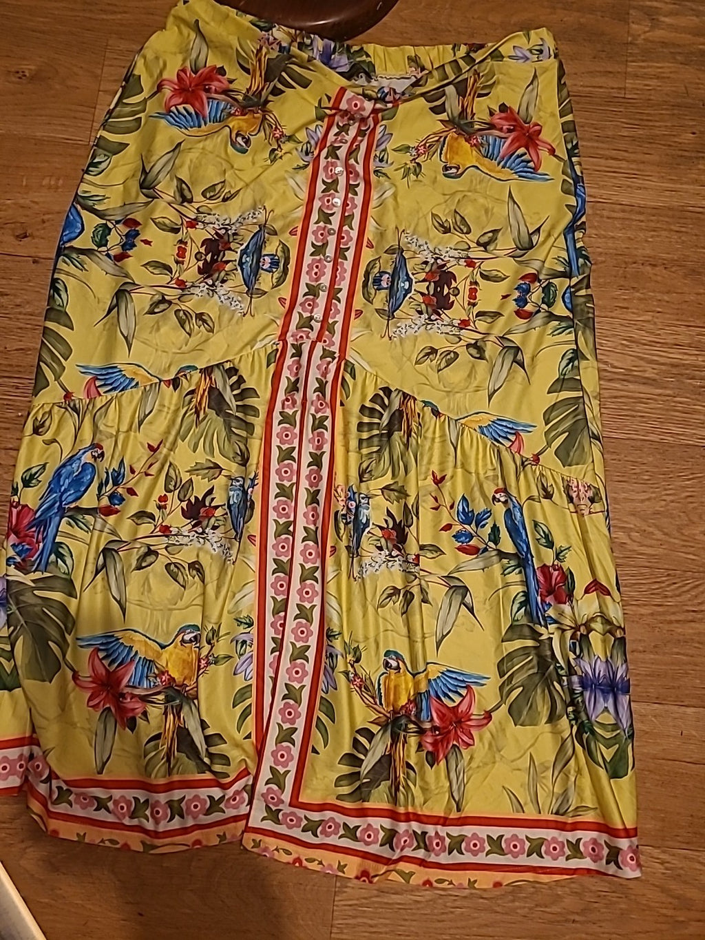 Ladies Loveu Dear 3XL Lime Floral Skirt