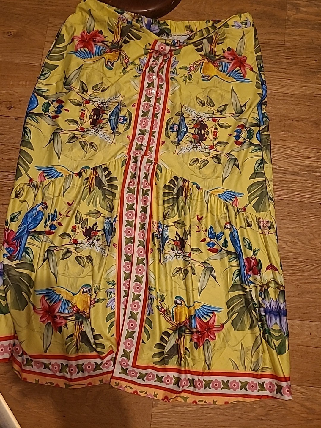 Ladies Loveu Dear 3XL Lime Floral Skirt