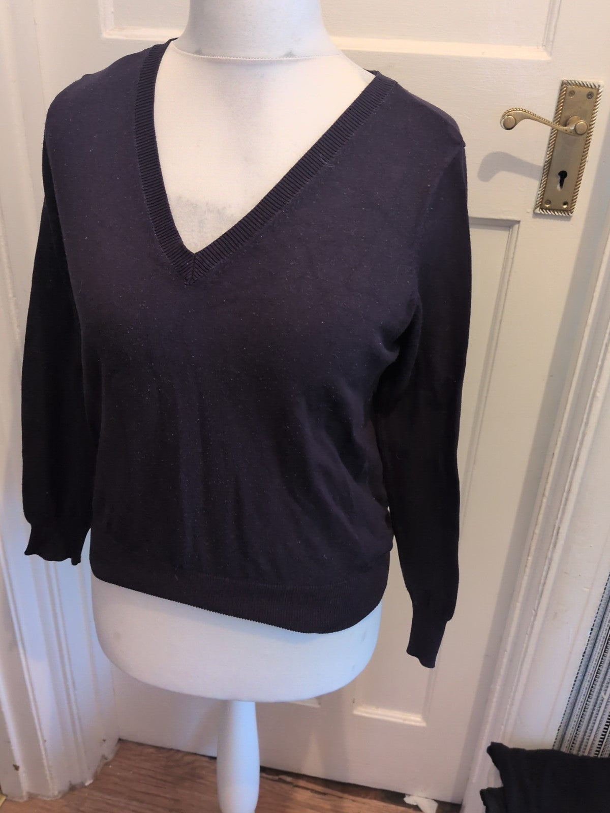 H&M Medium V Neck Navy Jumper