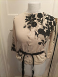Mens Kaliko Size 12 Black And Beige Floral Cardigan
