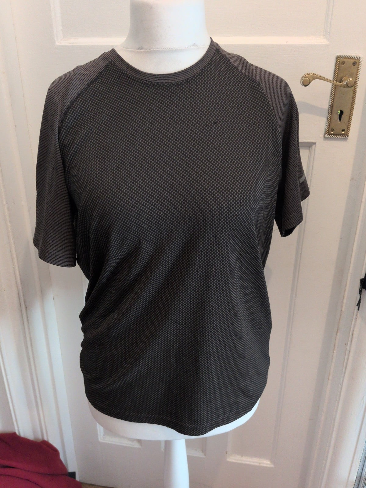 M&S Active Medium Charcoal Patterned Short Sleeve T-shirt