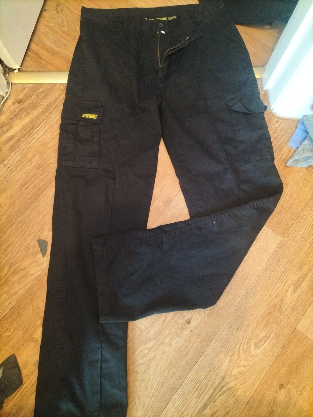 Site King 36XL Black Cargo Trousers Workwear