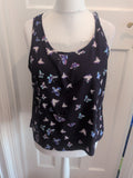 Ladies Atmosphere Butterfly Sleeveless Top Size 16 Navy Free Delivery