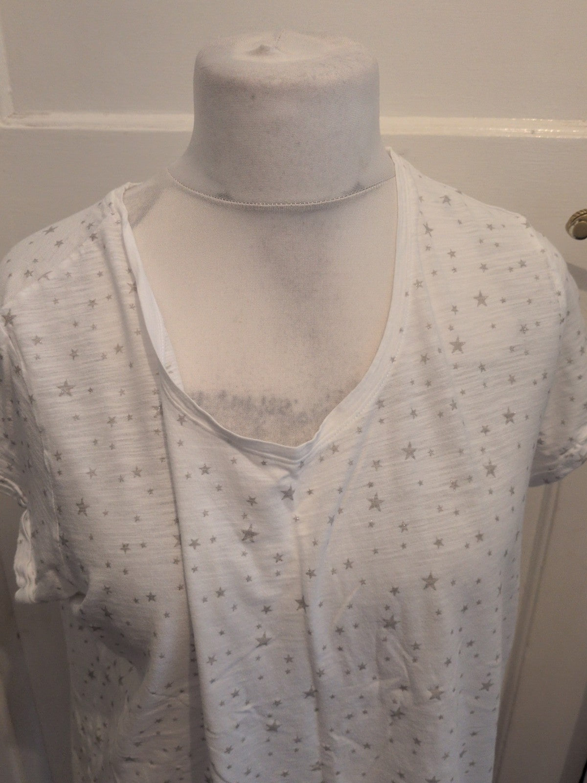Papaya 18 White With Silver Stars Short Sleeve T-shirt