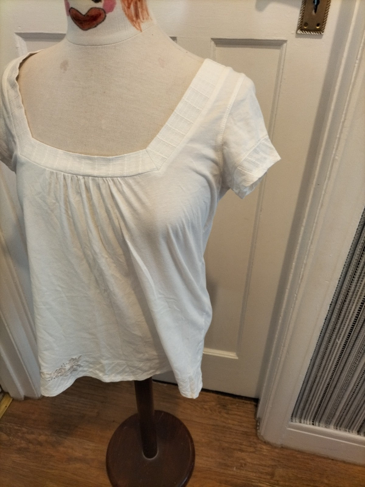 Ladies Marks And Spencer Size 12 White Short Sleeved Tshirt