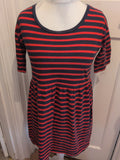 Jack Wills 10 Red Stripe Short Sleeve Dress