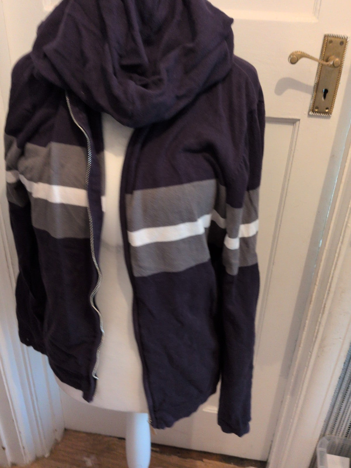 Tu Large Navy And Grey Full Zip Hoodie