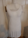 Ladies Gaspe Size 16 White Sleeveless Longline Blouse