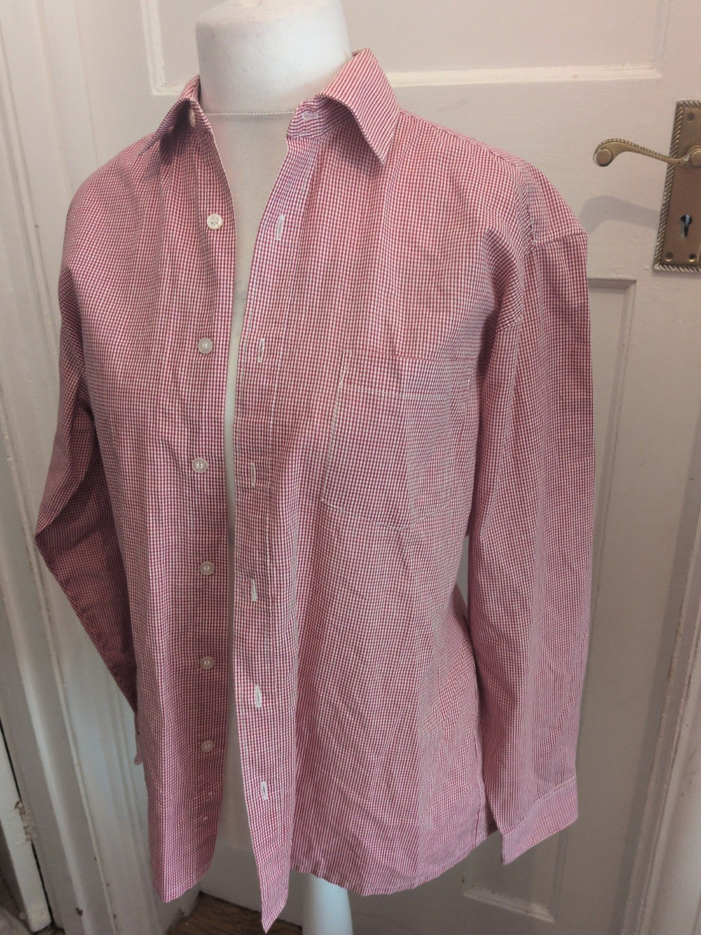 James Jordan 15.5 Red Check Long Sleeve Shirt