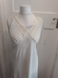 S/M White Lace Frill Neck Night Dress Sleeveless