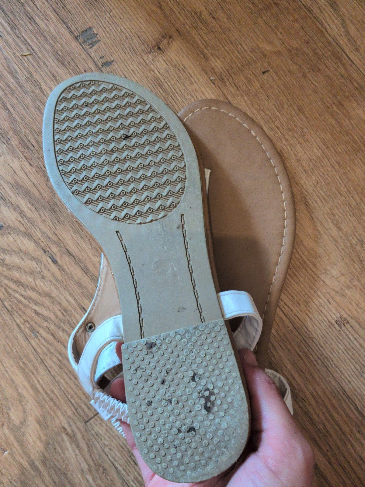 Ladies Size UK 6 Sandal White Pattern