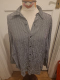 Mens Next Size Medium Black White Eye Catching Long Sleeved Shirt