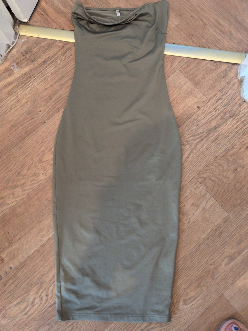 Polly Small Mink Sleeveless Strapless Pencil Dress Long