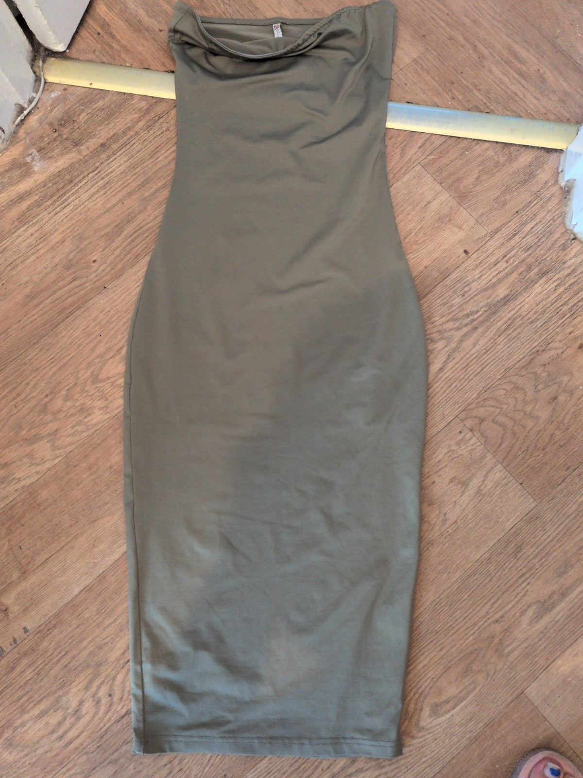 Polly Small Mink Sleeveless Strapless Pencil Dress Long