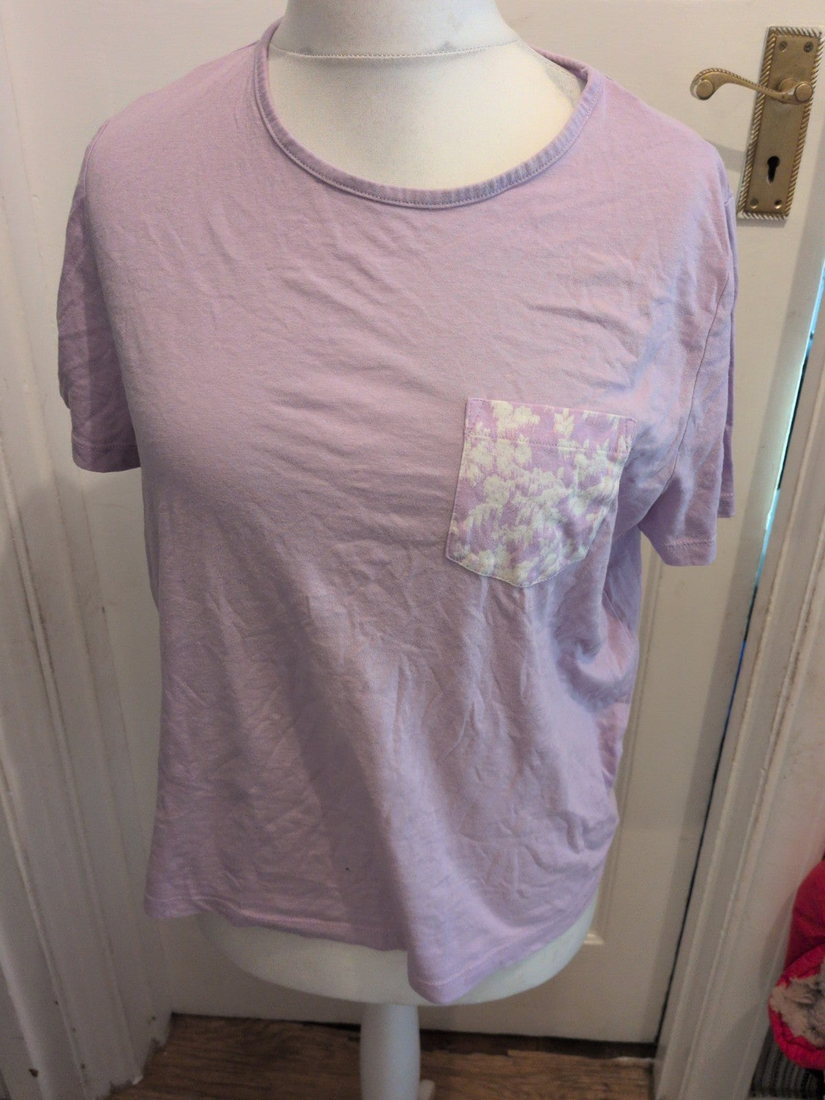 Ladies Tu Size Medium Pale Purple And White Pyjama Set