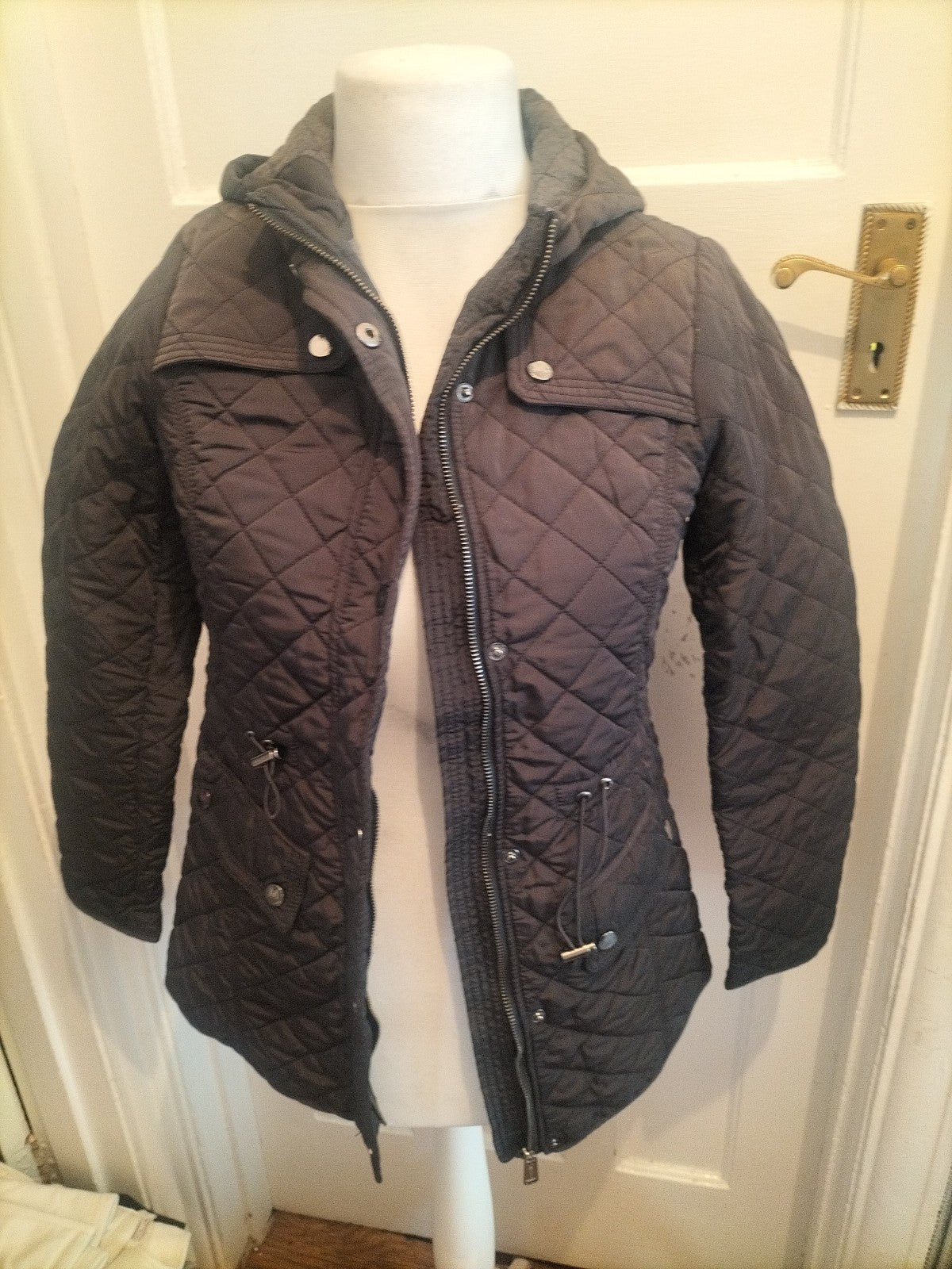 Ladies Maine Size 10 Black Full Zip Lined Coat