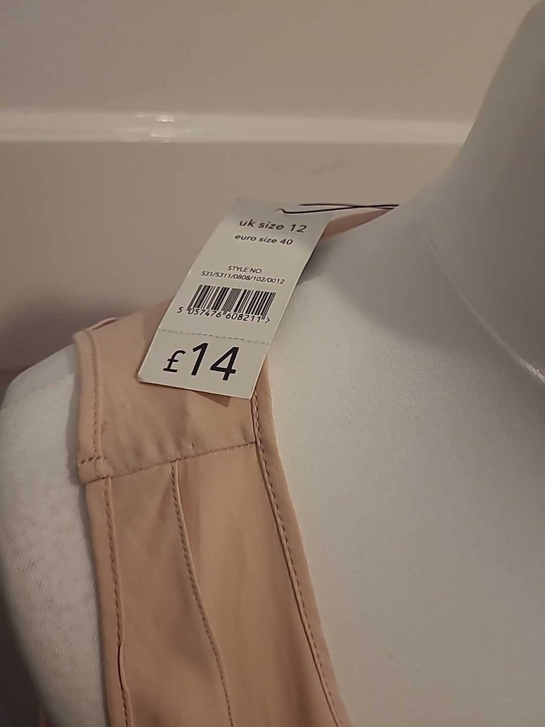 Brand New Ladies George Size 12 Baby Pink Open Shoulder Blouse