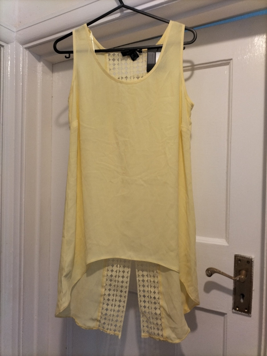 Brand New Ladies Primark Size 6 Yellow Sleeveless See Through Panel On Back...