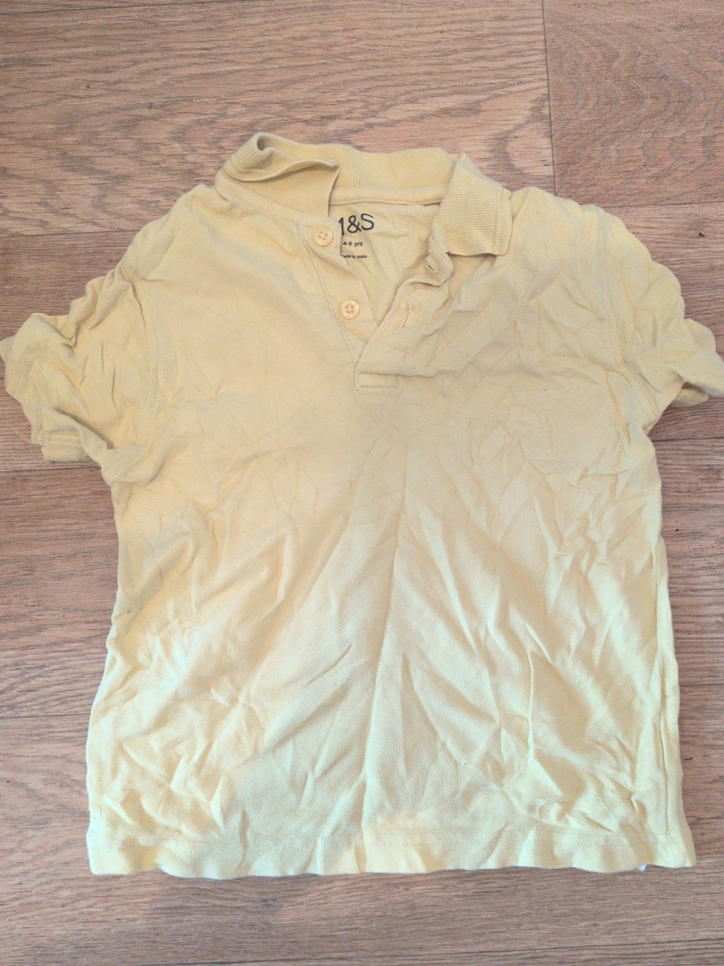 Marks And Spencer 4-5 Years Yellow Short Sleeve Polo