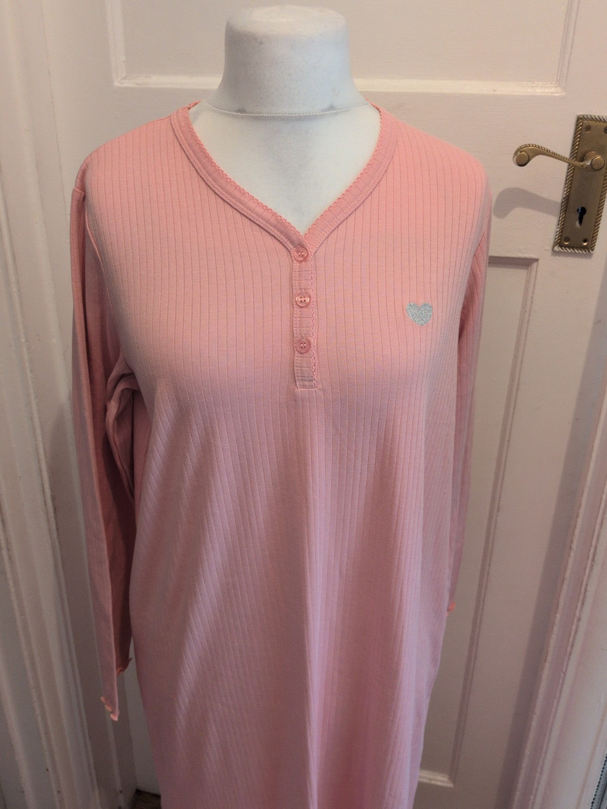 Damart Medium Pink Long Sleeve Nighty Dress