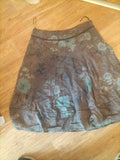 Ladies Sandwich Size Euro 42 Brown Floral Flare Skirt