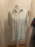 Mens Fat Face Size XL Pale Blue Stripe Short Sleeved Shirt