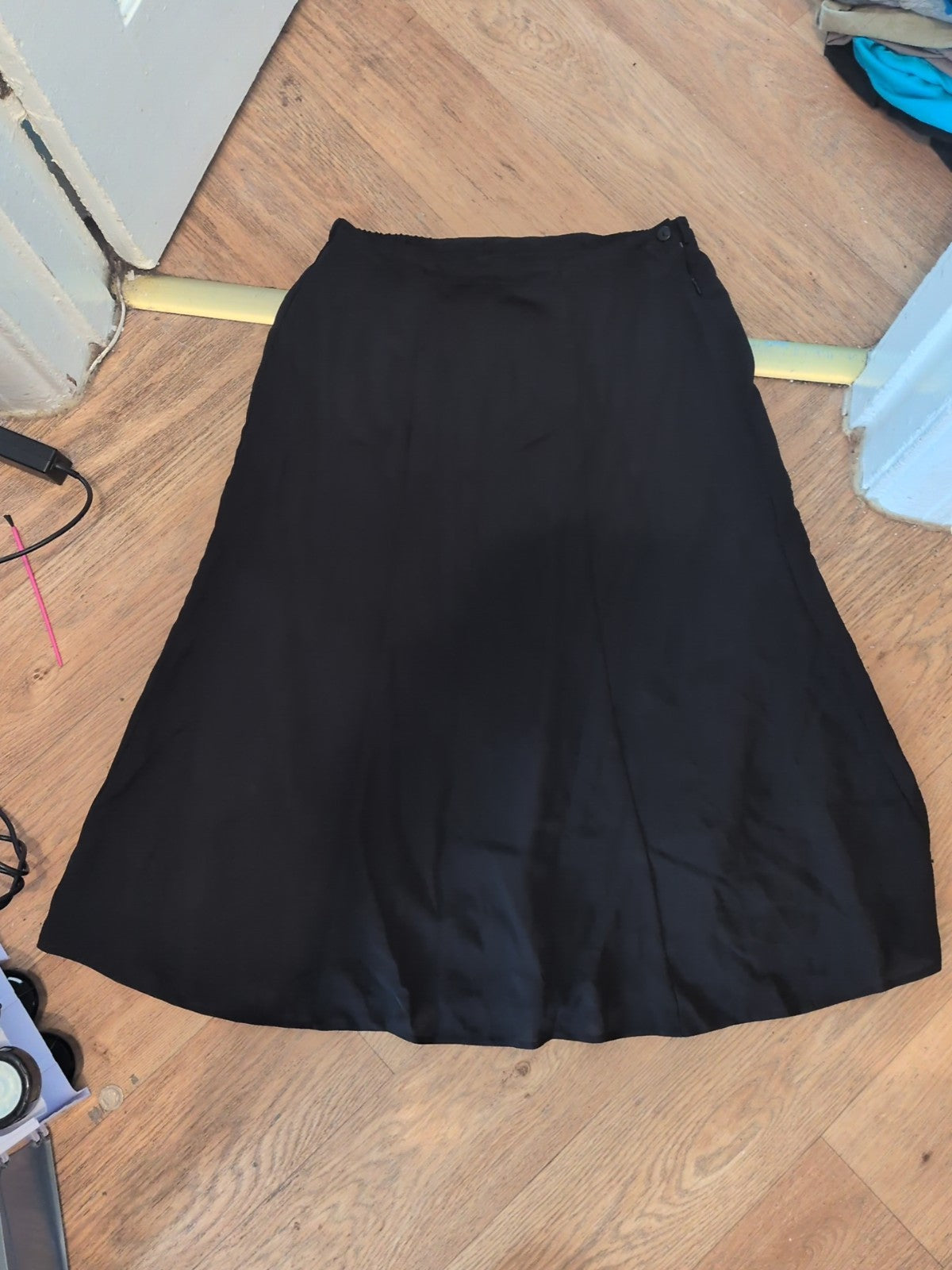 Bonmarche 14 Black Lined Midi Skirt