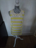 Ladies George Size 14 Yellow/White Striped Blouse