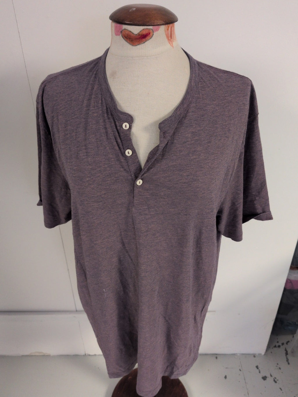 Next 2XL Purple Fleck Bobbling Short Sleeve T-shirt Mark On Front
