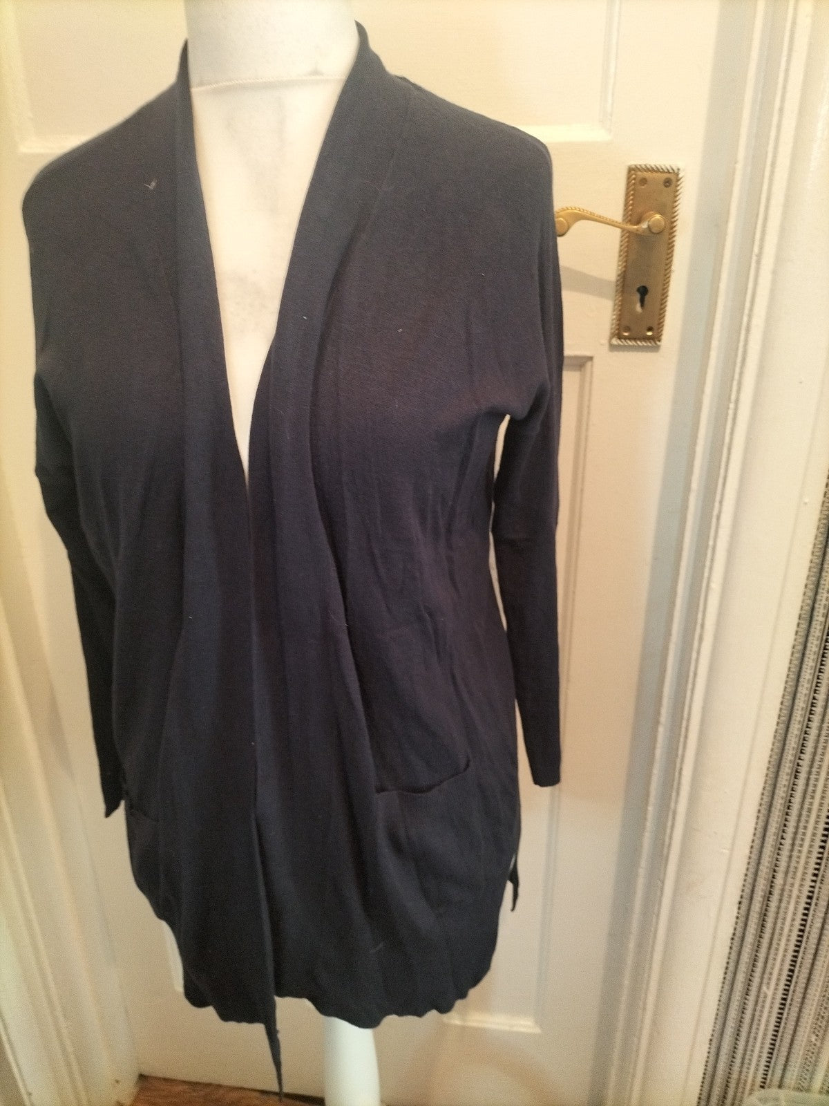 Ladies Primark Size 10 Dark Navy Long Sleeved Cardigan