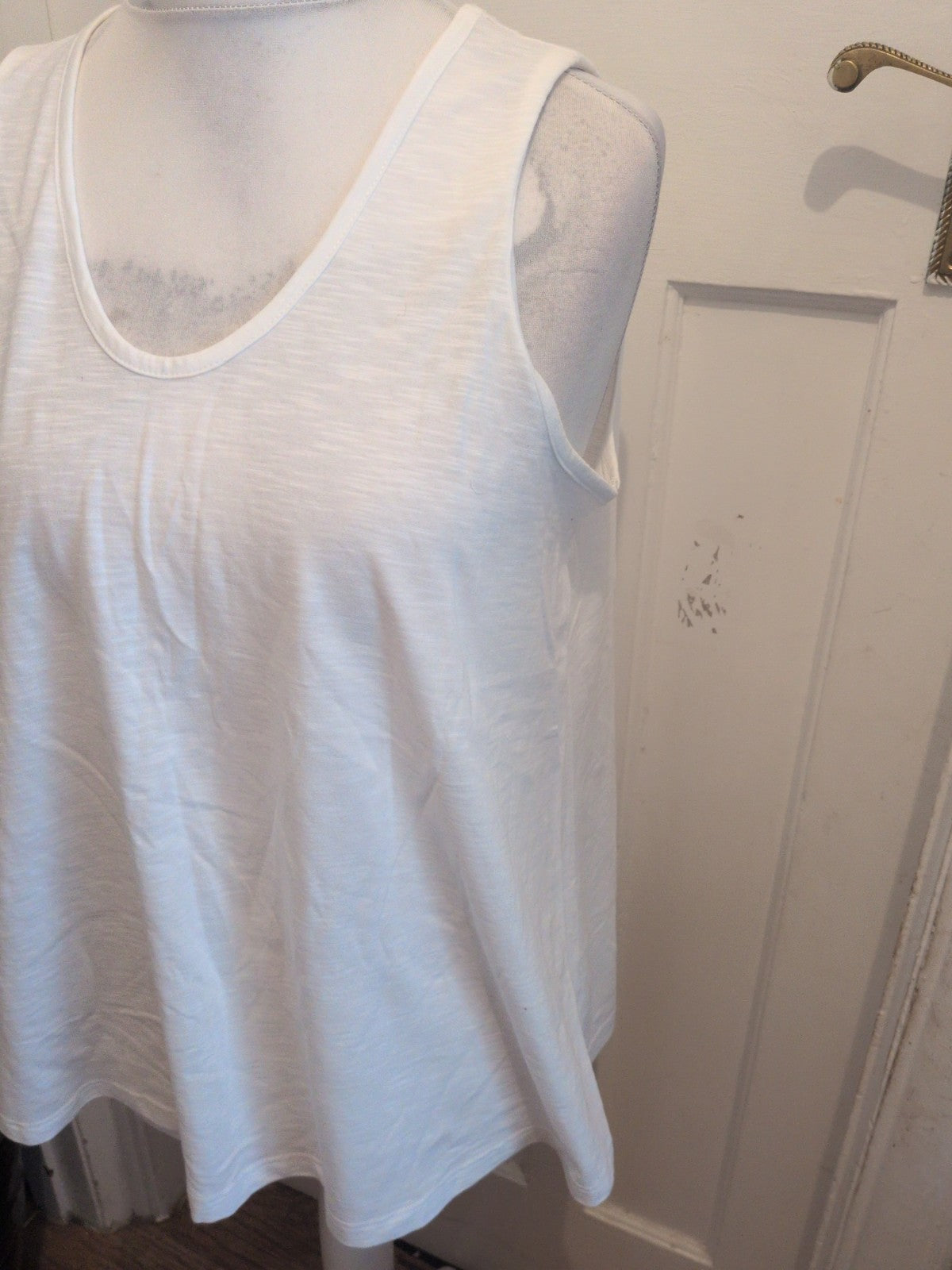 Ladies Next Size 14 White Sleeveless Swing Vest T-shirt
