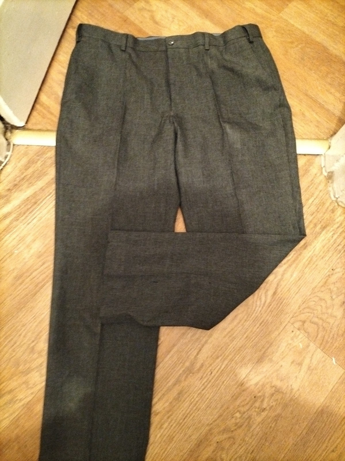 Mens M&S Size 38Sx29l Grey Trousers