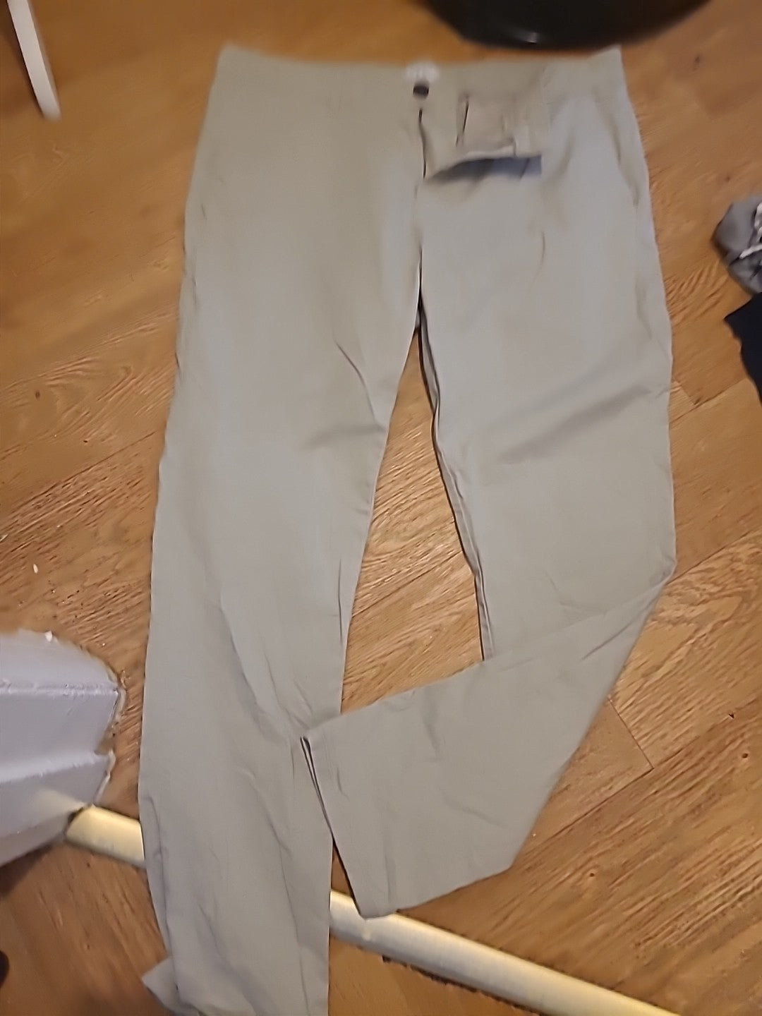 Mens Easy Slim Fit 36 Regular Beige Trousers