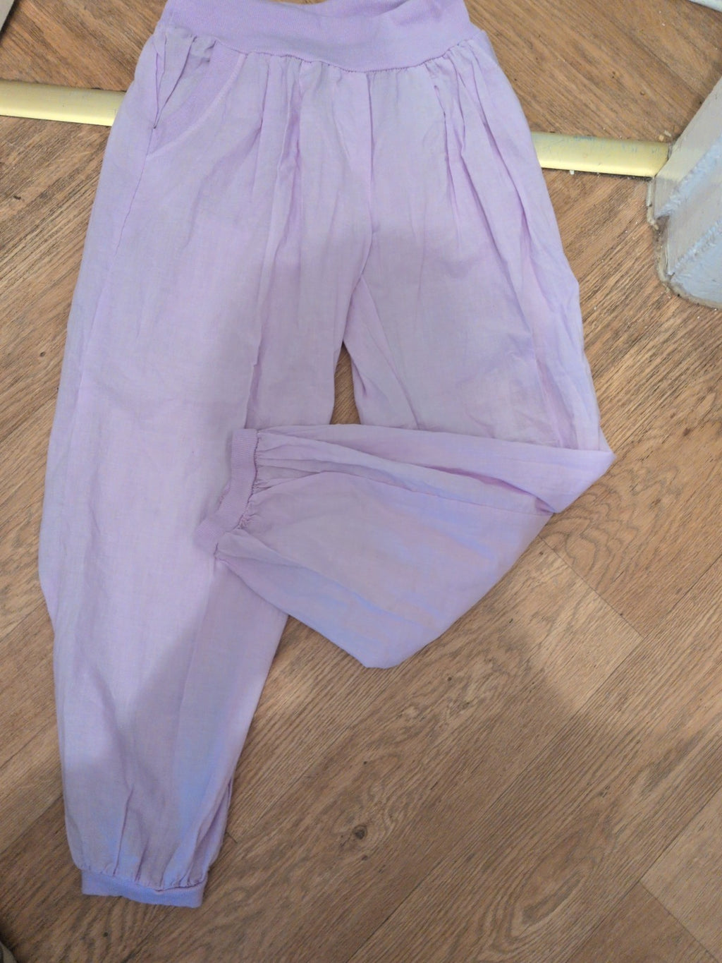 Small Purple Elasticated Cotton Trousers