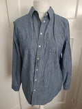 Mens Lands End Size M Denim Coloured Long Sleeved Shirt