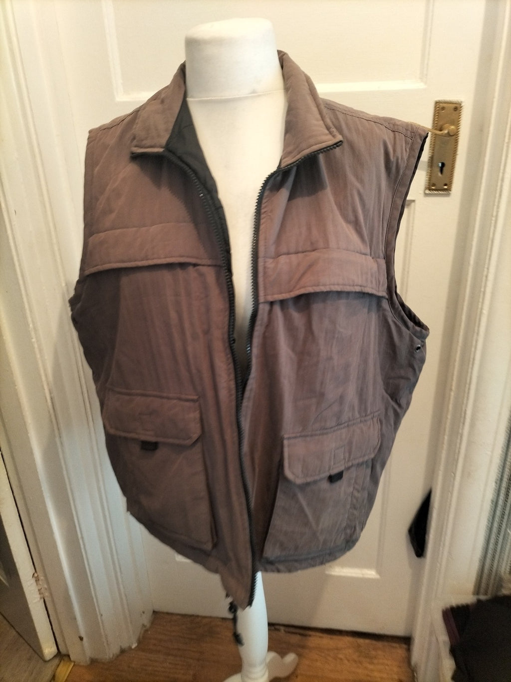 Espace Large Brown Grey Lined Full Zip Jacket