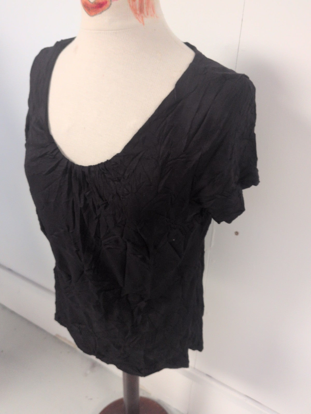 Ladies George Size 12 Black Short Sleeve Round Neck T-shirt