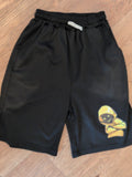 Boys 13 Years Black Sweat Shorts With Print
