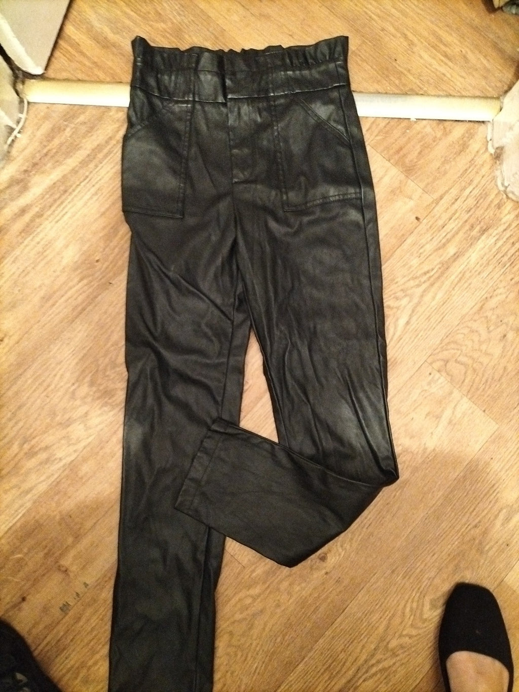 Boohoo Medium Black Pleather Trousers