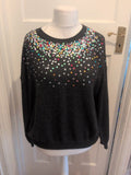 Papaya Medium Grey With Multicoloured Sequins Jumper